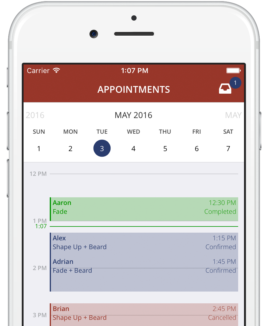 appointment management screenshot